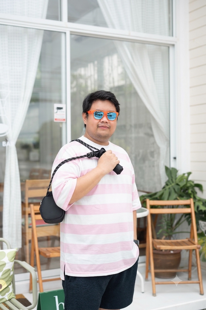 เสื้อยืด ริ้วใหญ่