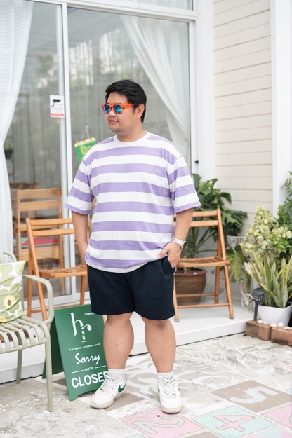 เสื้อยืด ริ้วใหญ่