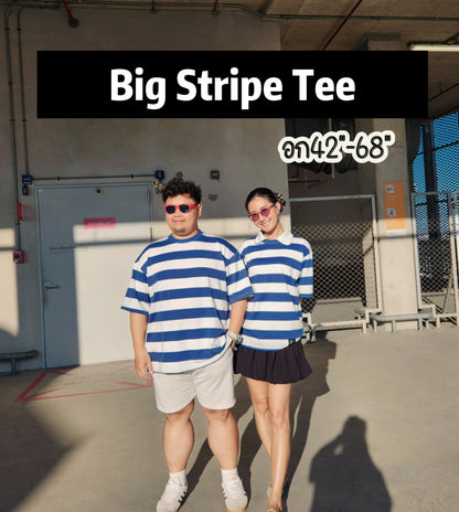 เสื้อยืด ริ้วใหญ่
