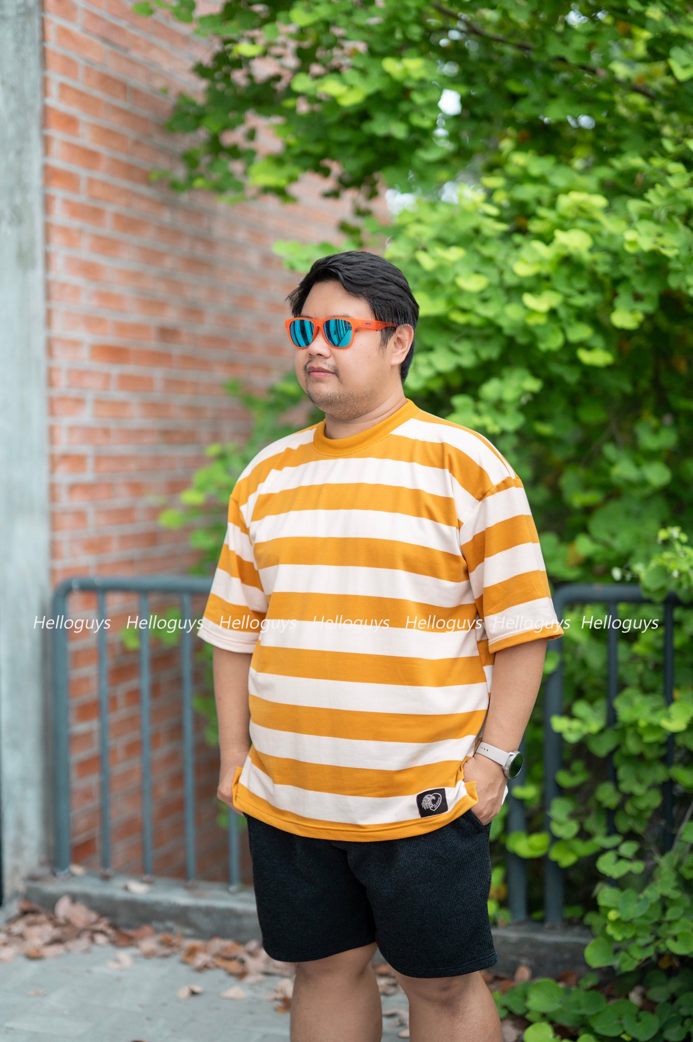 เสื้อยิดลาย ริ้วใหญ่ ไซส์ใหญ่ หุ่นหมี อก 42 นิ้ว - 66 นิ้ว